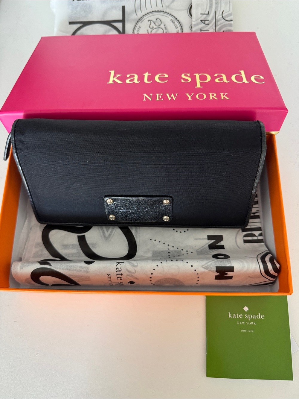 Kate Spade Vinyl and Leather Wallet with logo